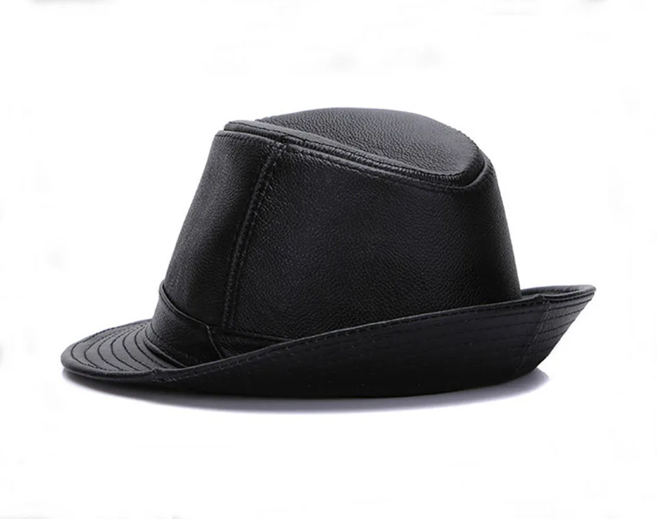 Модные широкие мужские головные уборы Fedoras из воловьей кожи Jazz cap s плоский Топ Складная Повседневная дорожная Кепка джентльмен Chapeau