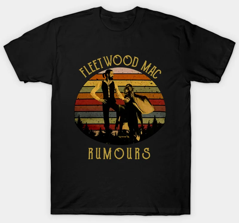 Черная винтажная хлопковая Футболка Stevie Nicks Fleetwood Mac Rumours - Цвет: Черный