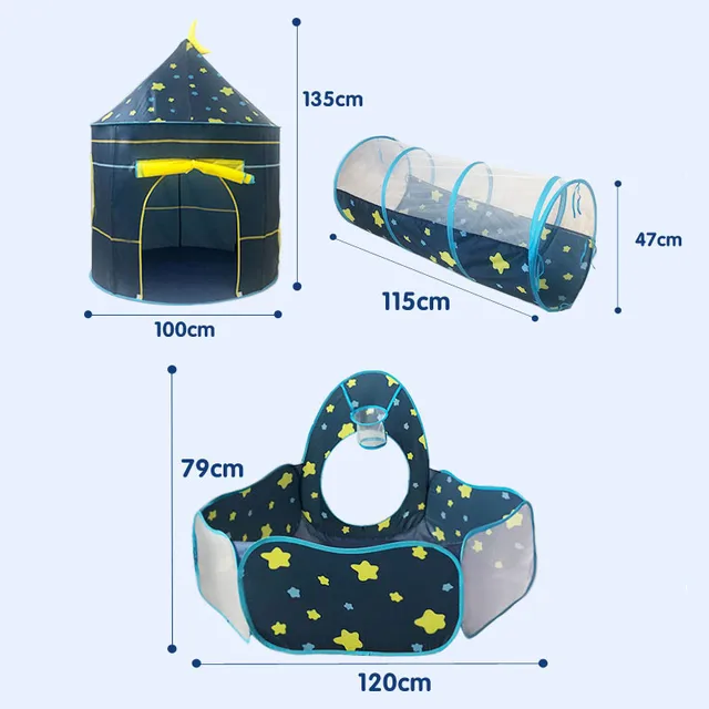 3 in 1 Children Tent House Toy Ball Pool Portable Children Tipi Tents House Ball Pit Pool Tent Kids Removable Tent Gifts 6