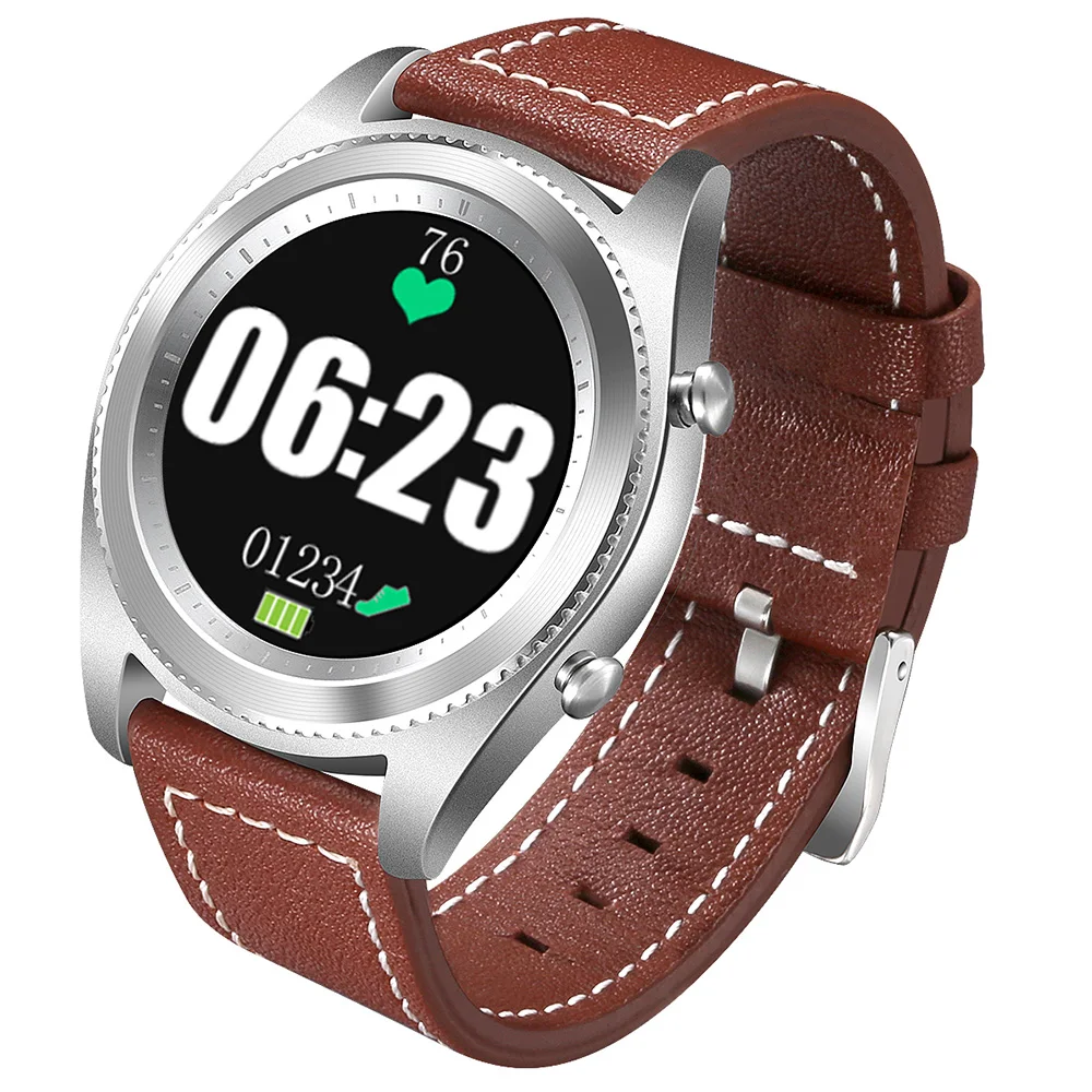 Brown Leather DTNO.I № 1 S9 Smartwatch MTK2502C монитор сердечного ритма Bluetooth 4,0 Смарт-часы-браслет, браслет для IOS, Android, Водонепроницаемый - Цвет: Brown Leather