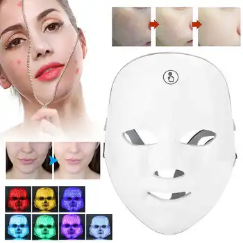 

LED Facial Mask Photon Skin Rejuvenation Machine Acne Spot Removal Color Light Therapy USB Charging Skin Care Device AntiWrinkle