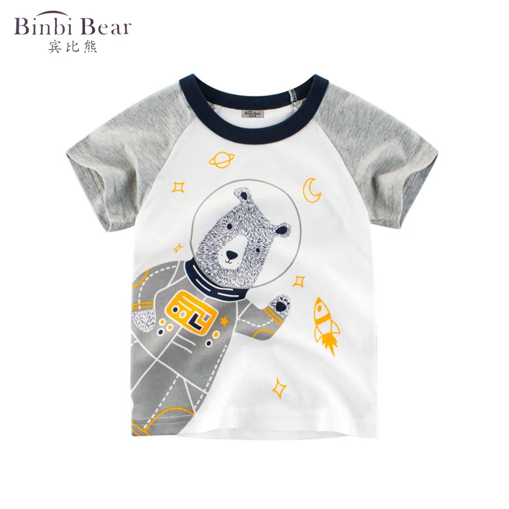 

Binbi Bear 2020 Summer Boys' Clothing New Children's Cartoon Pattern T-shirt Short-sleeved Shirt Children's Clothing