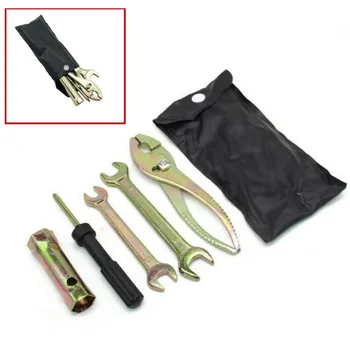 

New Arrival High Quality 5Pcs Motorcycle Tool Kit Pliers Wrench Spark Plug Remover With Storage Pocket