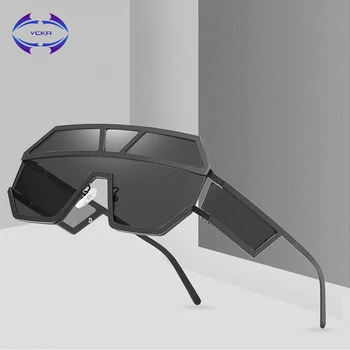

VCKA Fashion Oversized Sunglasses Women New Big Square Frame Shades Glasses Metal Rivet Trend Unique Female uv400 Eyewear
