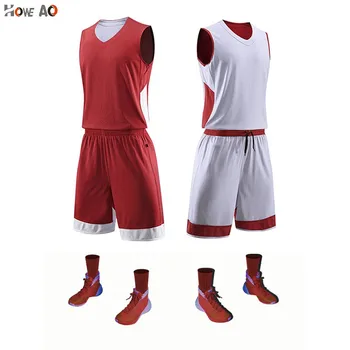 

HOWE AO basketball jerseys Set Men and women Reversible Basketball shirts shorts suit Sports clothes Double-side Sportswear