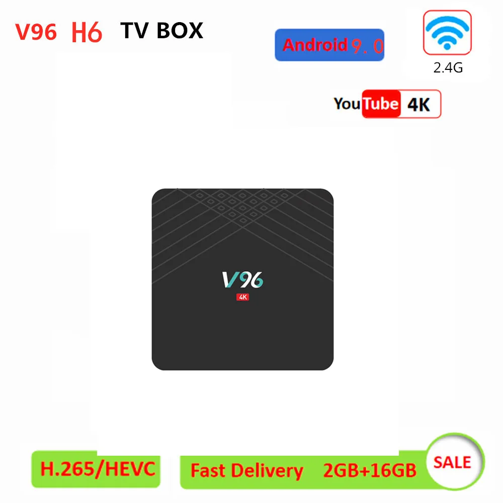 ТВ приставка Vmade Android 9 0 OS V96 H6 Allwinner 4K Smart TV Box 2 4G Wi Fi ГБ 16 медиа проигрыватель Google