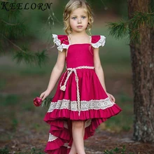 Keelorn/платье для маленьких девочек детское платье в европейском и американском стиле детское платье в клетку с рукавами-крылышками на день рождения для девочек-принцесс