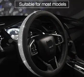 

Bling Steering wheel cover Rhinestone For SEAT Ibiza Leon Toledo Arosa Arona Alhambra Exeo FR Supercopa Mii Altea Cordoba cupra