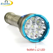 

9 x XM-L L2 LED White / Yellow Light Diving Flashlight 150M Underwater Waterproof Dive 26650 Tactics Torch Spearfishing Lamp