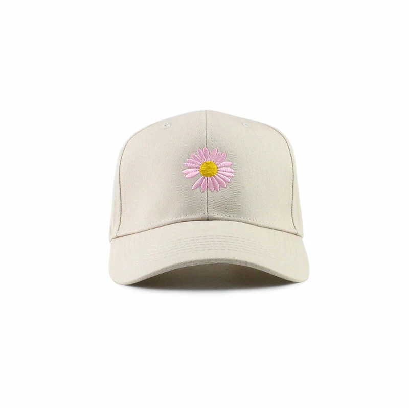 new cotton baseball cap chrysanthemum pattern caps men women Rose embroidery cap outdoor adjustable sports hat EXO GD pmo cap - Цвет: Beige-1