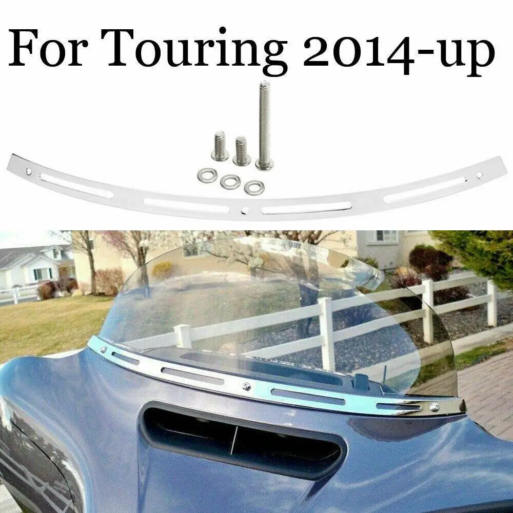 Хромированная рифленая отделка лобового стекла для- Harley Touring Bagger Batwing