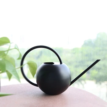 

1000ml Home Portable Watering Can Irrigation Indoor Plants Spherical Office Stainless Steel Long Spout Large Capacity Patio