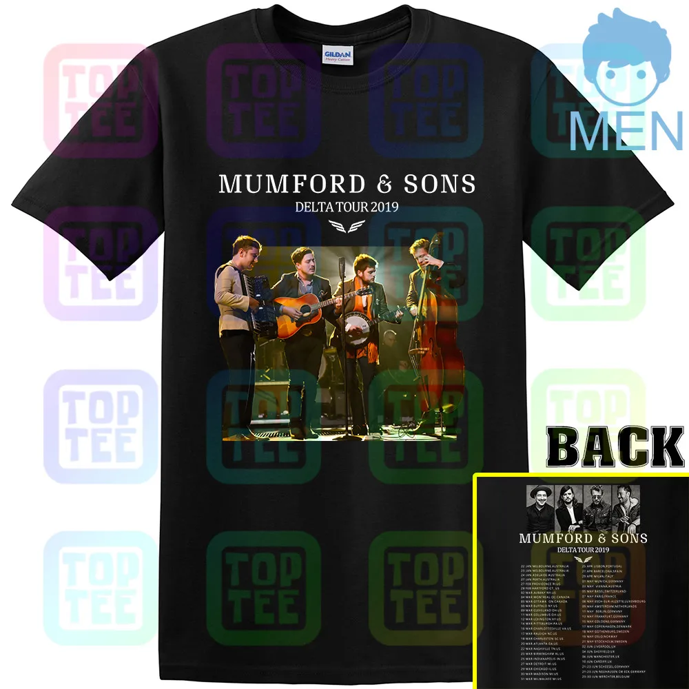 Новинка; Лидер продаж; 8849-MUMFORD& SONS Delta Tour ; футболка; размеры S-3XL - Цвет: Черный