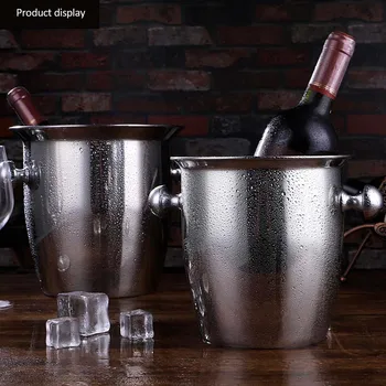 

2L/5L Stainless Steel Thicken Red Wine Ice-pail Cooler Box Thickening Champagne Bucket Ice Bucket Wine Cooler For Hotel Bar 5