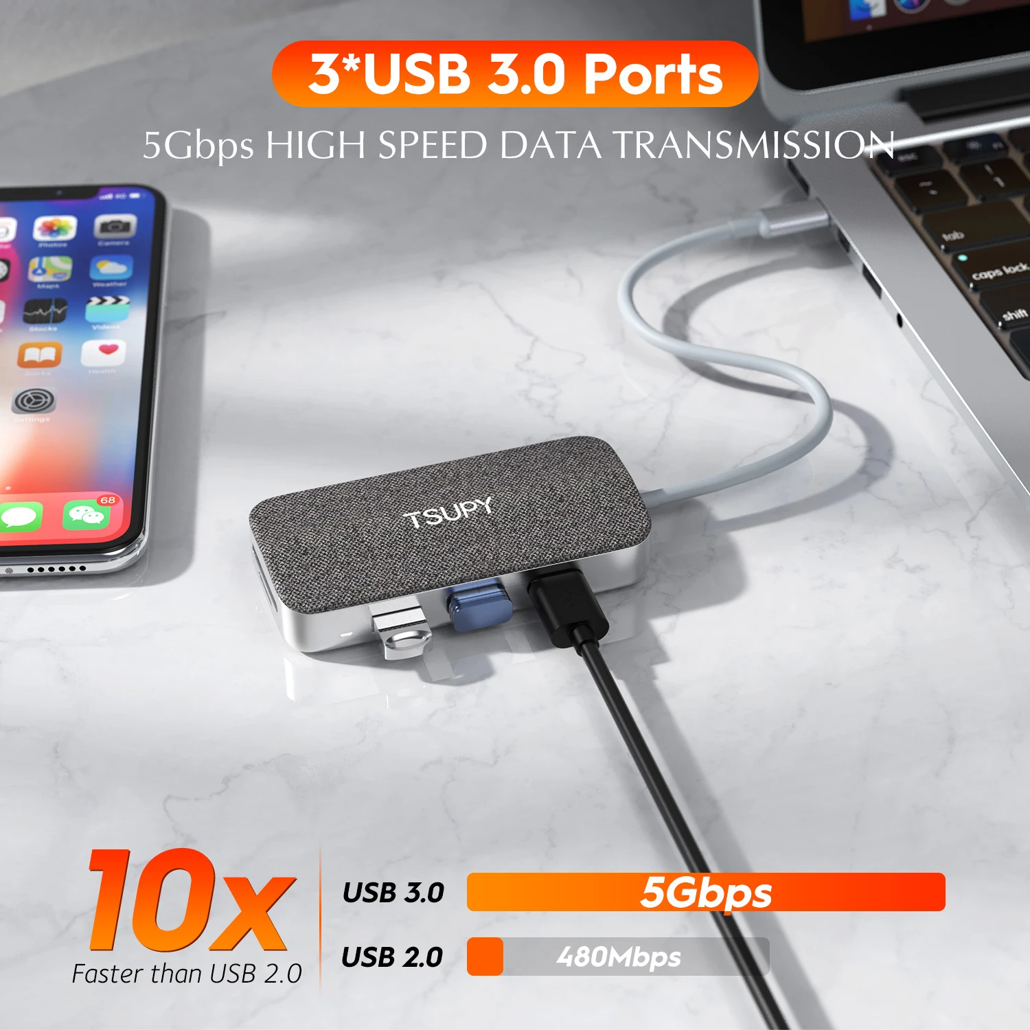 TSUPY 7 в 1 USB C концентратор типа C к HDMI USB 3,0 SD/TF кардридер питания для Macbook Pro samsung Tab S4