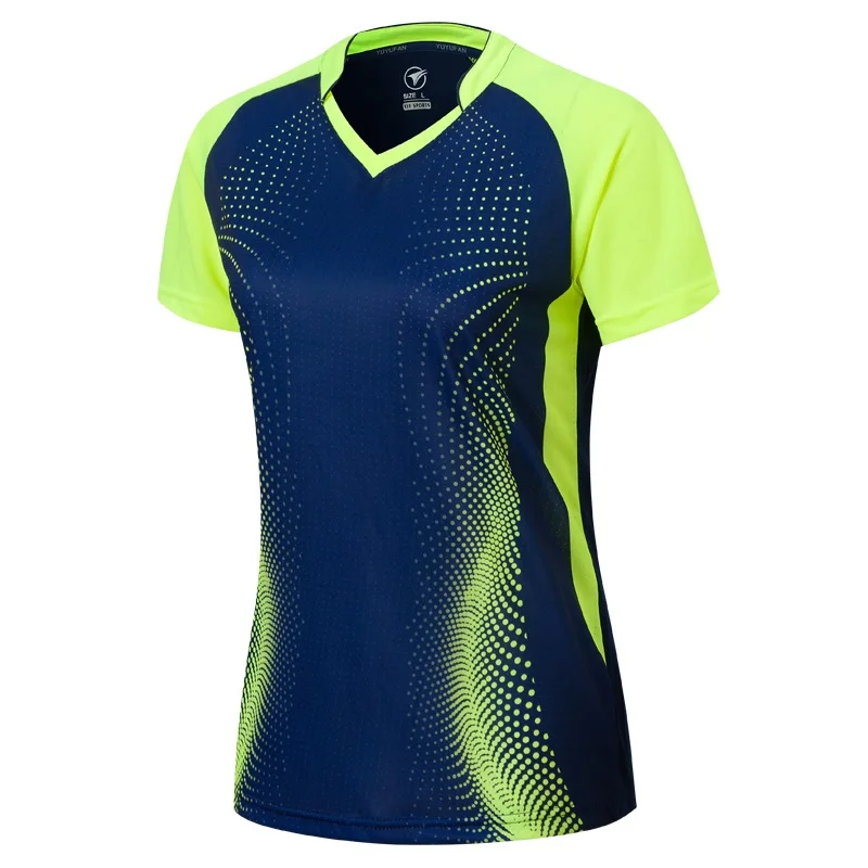 Новые быстросохнущие футболки для бадминтона, настольные теннисные майки для мужчин/женщин, спортивные рубашки, футболки для бега, спортивные топы для фитнеса A119 - Цвет: Woman 1 shirt