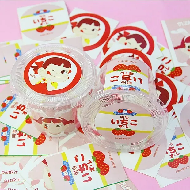 История клубника молоко квадратный Лайм круг девушки DIY Box Слепой Мешок INS Us Beat Deft стикер