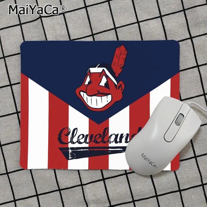 No Lock Edge25x29cm Maiya Одежда высшего качества «Cleveland Indians» анти-скольжение прочный силиконовый Computermats Лидер продаж подставка под руку коврик для мыши - Цвет: No Lock Edge25x29cm