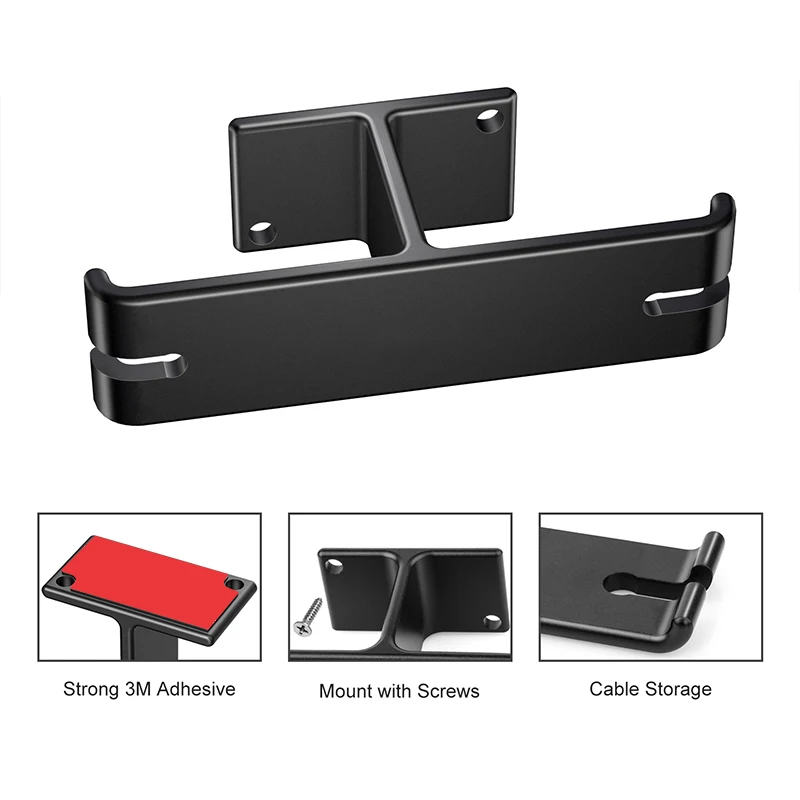 Portable Dual Headphone Mount Under Desk Headset Holder Aluminum Earphone Hanger Hook With Cable Organizer Accessories