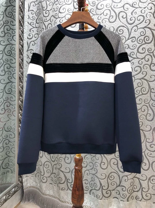 

2019 Early autumn new women's round collar patchwork weaving long sleeve loose-fitting jacket 806