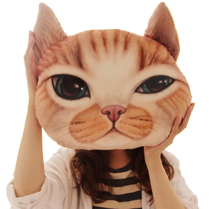 Горячая Подушка 3D с рисунком кота 35x29 см, подарок на день рождения, мягкие удобные прочные для автомобиля офис TI99