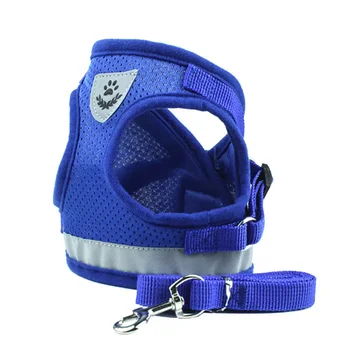 

Dog Harness Pet Adjustable Reflective Vest Walking Lead Dog Leash for Puppy Polyester Mesh Harness for Small Medium Dog
