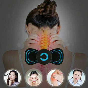 

KWD USB Charging Mini Electric Neck Massager Convenient Intelligent Cervical Massage Stickers Meridian MINI Massager Relief Pain