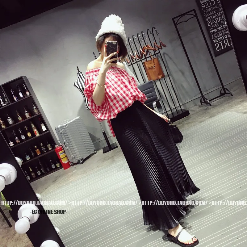 Осенне-зимняя одежда длинная юбка Женская атласная Новая Элегантная Органическая плиссированная высокая волна супер большие качели белые цвета