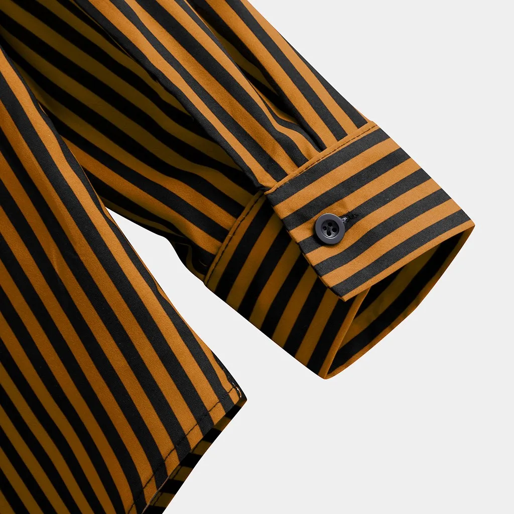 Chemise Homme, Мужская Осенняя свободная модная повседневная полосатая рубашка с длинным рукавом, топ, тонкая блуза, платье, большой размер s m l xl