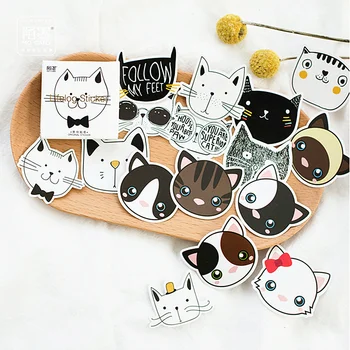 

2020 New Cartoon Cat Head Stationery Sticker Handmade Label Delicate Shine Adhesive Scrapbooking Planner Diary Stickers