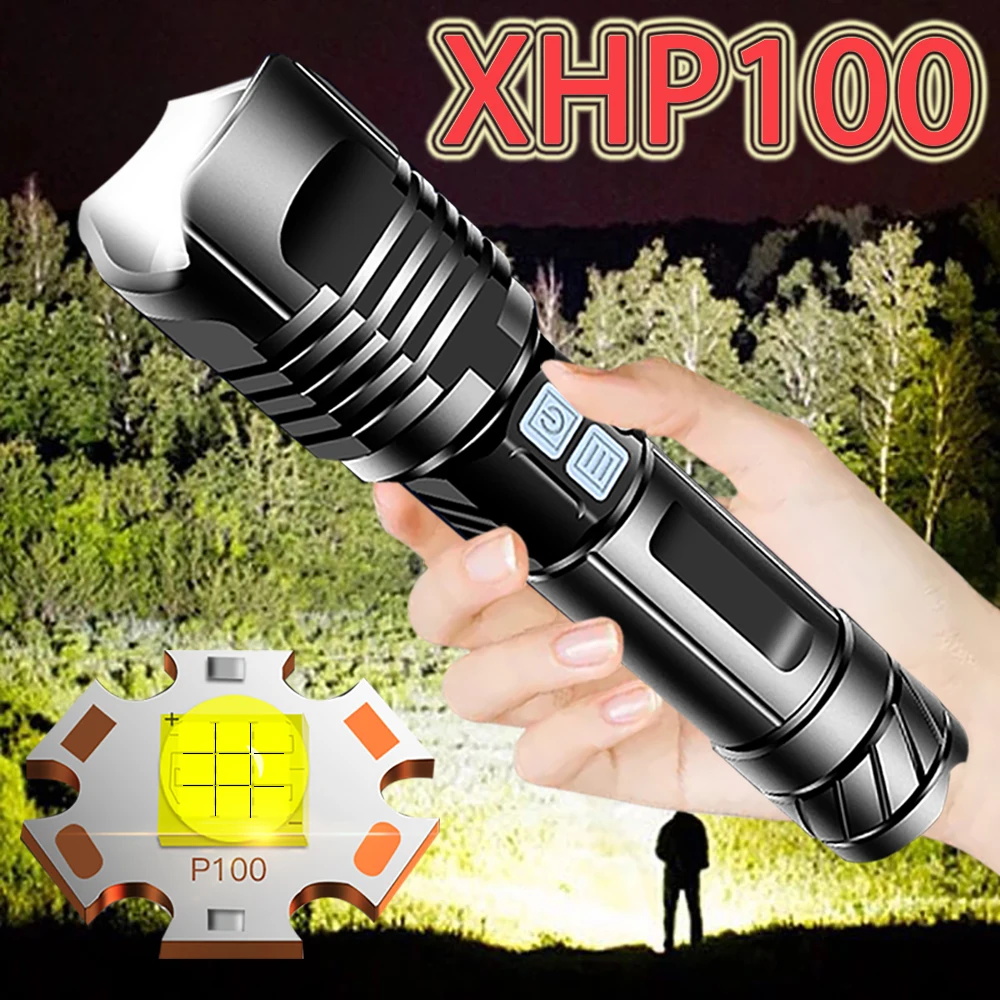 Супер яркий Xhp100 Мощный светодиодный флэш светильник фонарь Xhp90 тактический Usb