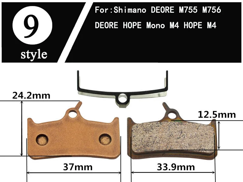 1 пара MTB велосипед дисковые Тормозные колодки Металл для Shimano Avid формула Tektro ZOOM MAGURA E1R1 RO RX Hayes M375 M395 M355 M810 - Цвет: style 9