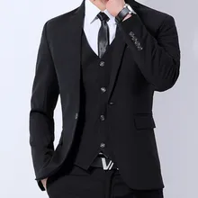 Мужские костюмы на одной пуговице из 3 предметов, облегающие костюмы для свадебной вечеринки, короткая куртка, брюки, жилет