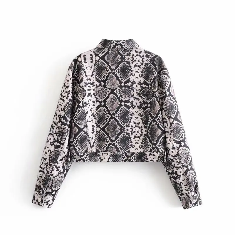 

2018 Western Style Snakeskin Printed Loose-Fit Coat Women's A1760