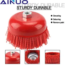 Meuleuse d'angle en Nylon, coupe de 150mm, brosse Abrasive, pieu de roue, polymère abrasif, outil pour le travail du bois, grain 80