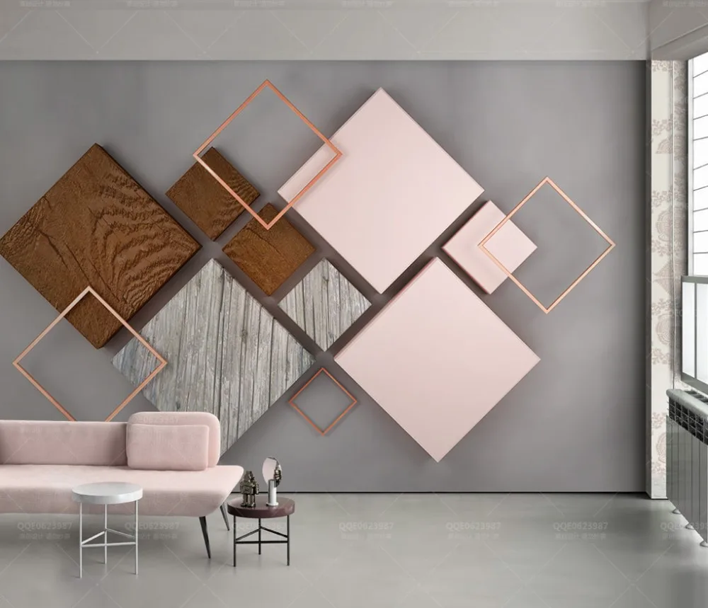 

Drop Shipping Custom 3D Mural Geometric Modern TV Decorative Wallpaper Living Room Mural Home Decoration