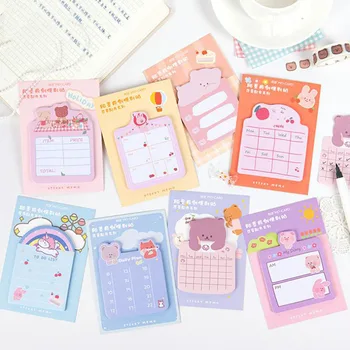 

1 Pcs Kawaii Animal Bear Unicorn Rabbit Daily Life Memo Pads Sticky Notes Notepad Diary Stationery Notepads School Supplies