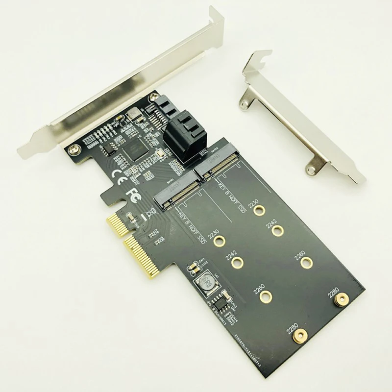 SATA Raid контроллер SATA Raid M.2 PCI Express Raid карта 2 порта SATA3.0 6 Гбит/с+ 2 порта M.2 NGFF SSD B Ключ Поддержка RAID0 RAID1 AHCI