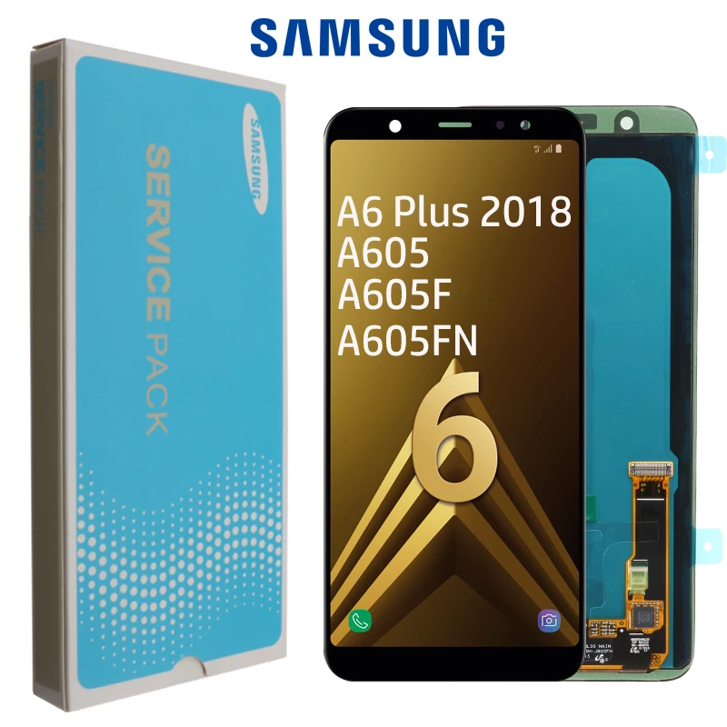 100% oryginalny Amoled do Samsung Galaxy A6 + A605 SM A605F wyświetlacz ...