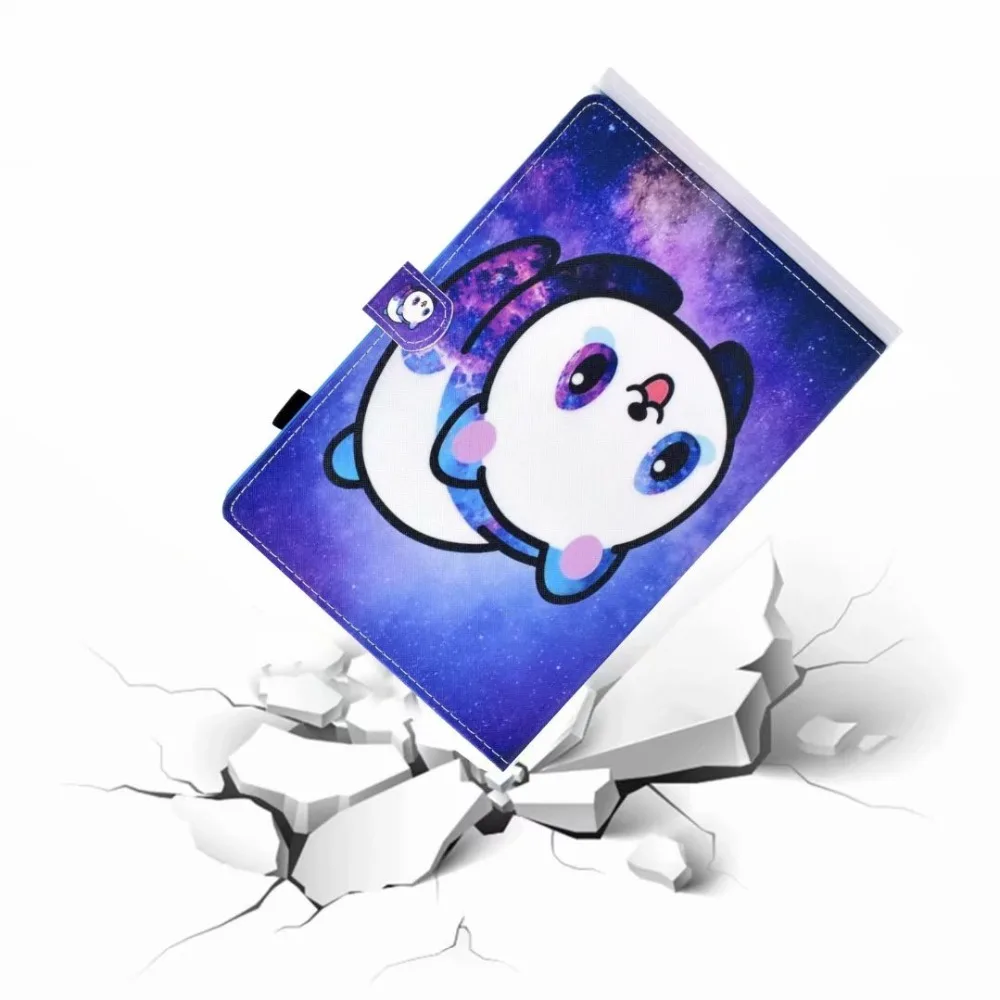 Модный детский кожаный чехол для планшета с рисунком для 7 дюймов Универсальный Магнитный умный силикон чехол-подставка, петля+ ручка