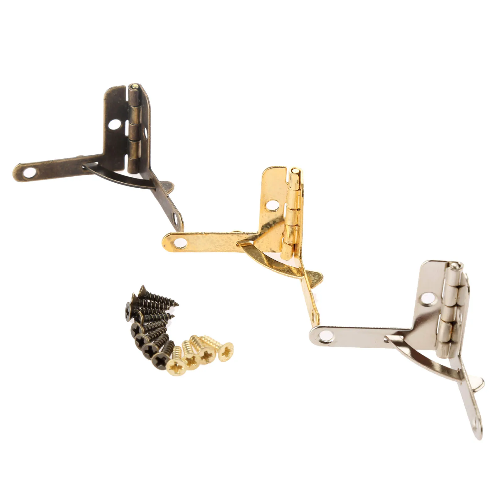 

4pcs Angle Support Spring Hinge Lid 90 Degree Hinge for Antique Jewelry Gift Wine Case Watch Box Wood 28*22mm