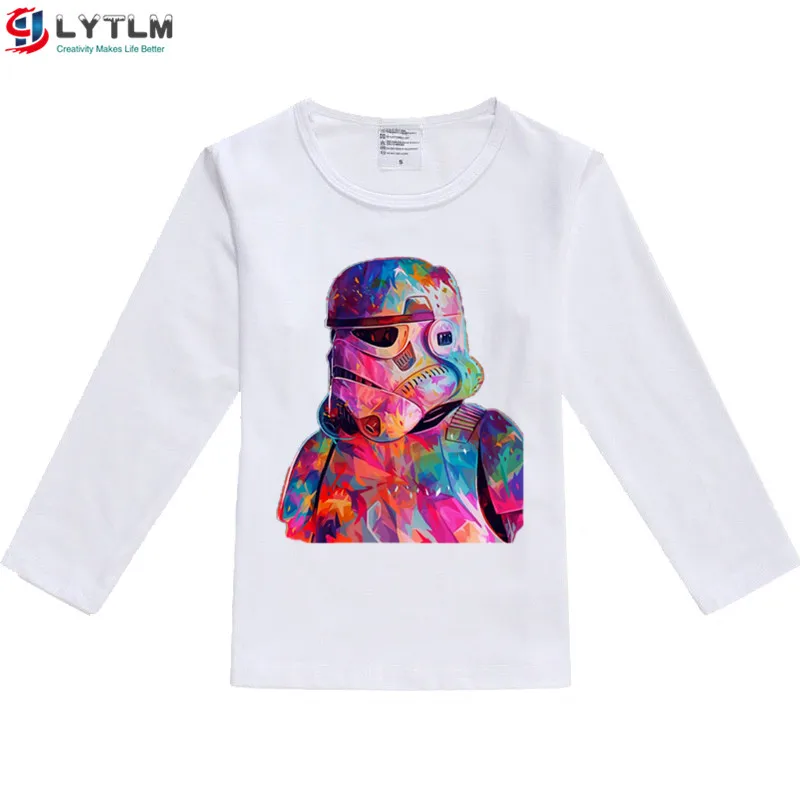LYTLM/топы для маленьких девочек, детская одежда с Дартом Вейдером, футболки для мальчиков, Детская футболка vetement enfant fille, Звездные войны, Дарт Вейдер, Детская футболка для мальчиков - Цвет: CX White