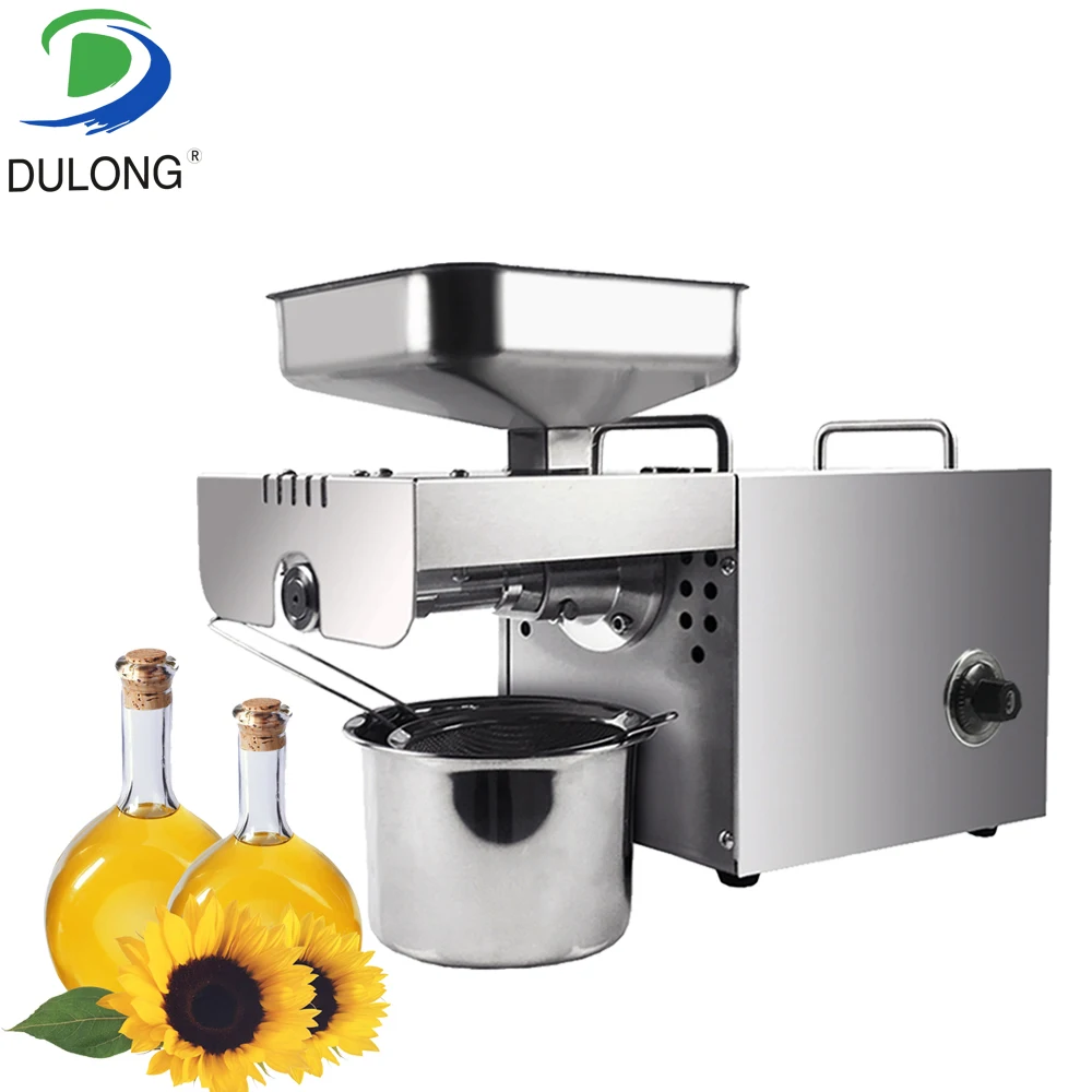 

Dulong Mini Oil Press Machine Screw Cold Press Peanut Oil Expeller Stainless Steel Oil Extraction Machine For Household