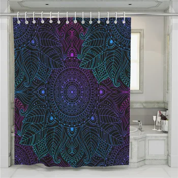 

A Mandala 3D Shower Curtain Bathroom Waterproof Polyester Printing Curtains for Bathroom Shower Hooks
