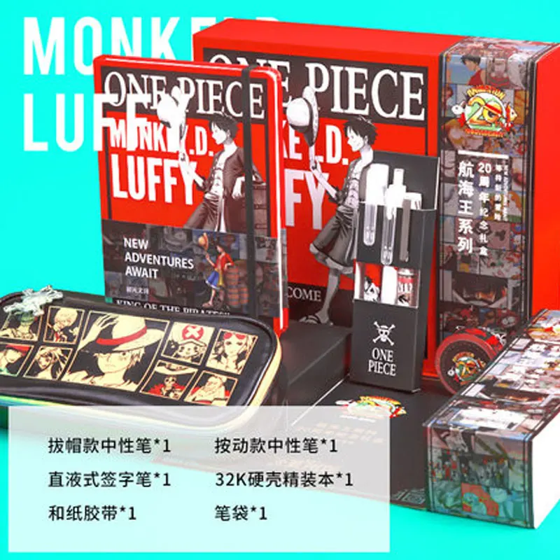 Yiwi 1 Набор 20th anniversary one piece notebook Аниме one piece figure Высококачественный твердый переплет с ручкой Наклейка на мешок упаковка коробки