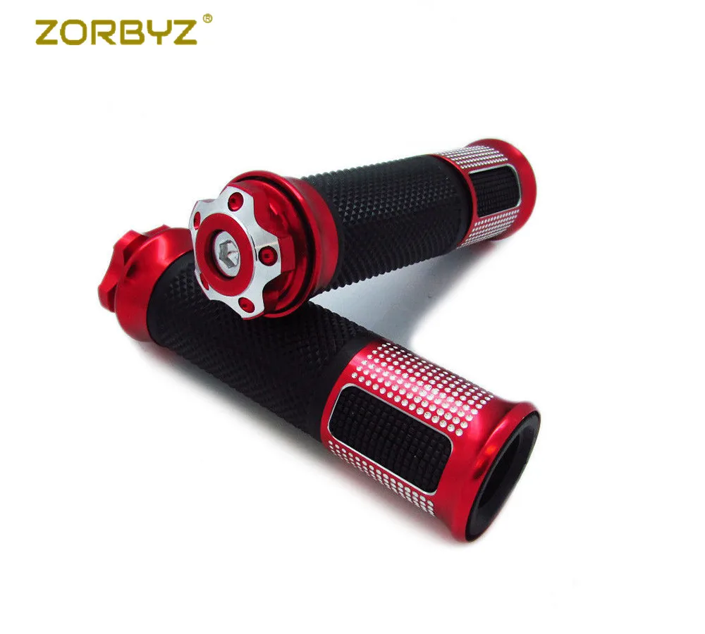 ZORBYZ мотоцикл 1 пара 7/" алюминиевые резиновые рукоятки рукоятка управления дроссельной заслонкой на руле ручки для Harley Yamaha Honda