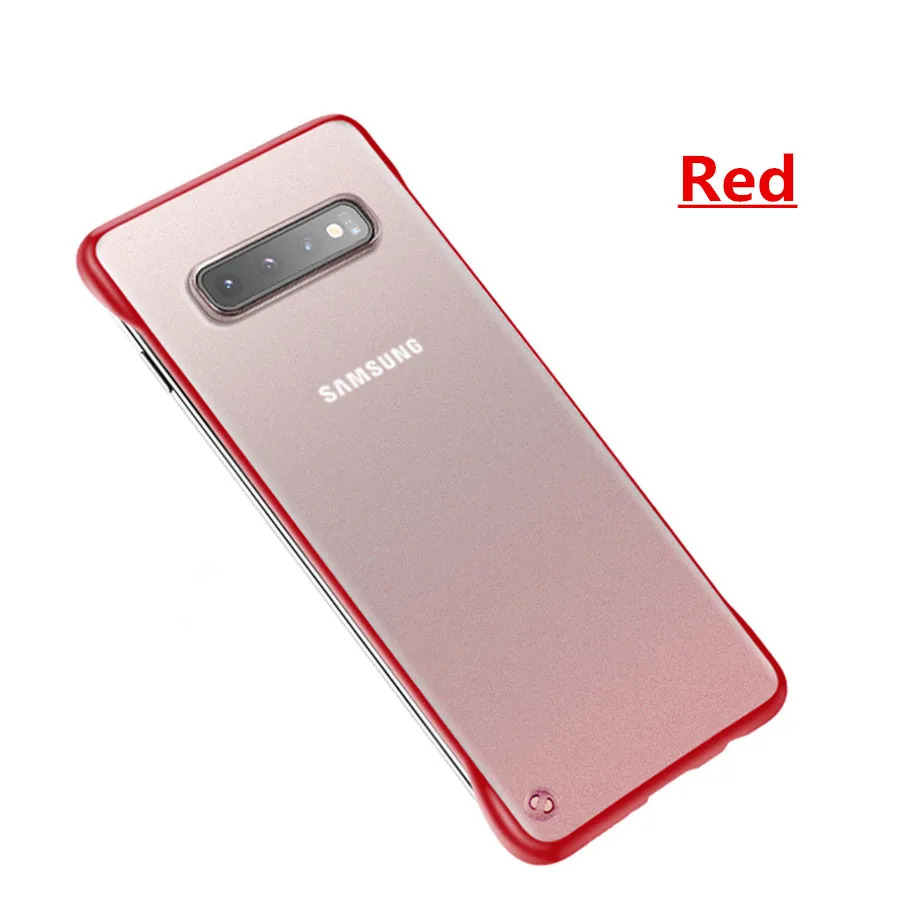 Модный прозрачный матовый чехол для samsung Galaxy Note 10 Pro 8 9 чехол A70 A50 A30 A7 S10 S9 S8 плюс S7 край жесткая задняя панель из поликарбоната - Цвет: Red