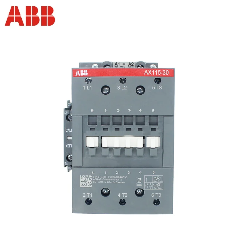 

ABB 3-ploe contactors AX series 1NC & 1NO 50HZ/60HZ 24V~440V 115A AX115-30-11