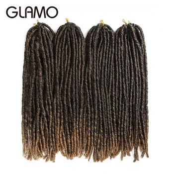 

Glamo 18inch Fluffy Crochet Braids Ombre Spring Twists Hair 12 Roots Synthetic Braiding Hair Extensions Braids 45cm Passion Twis