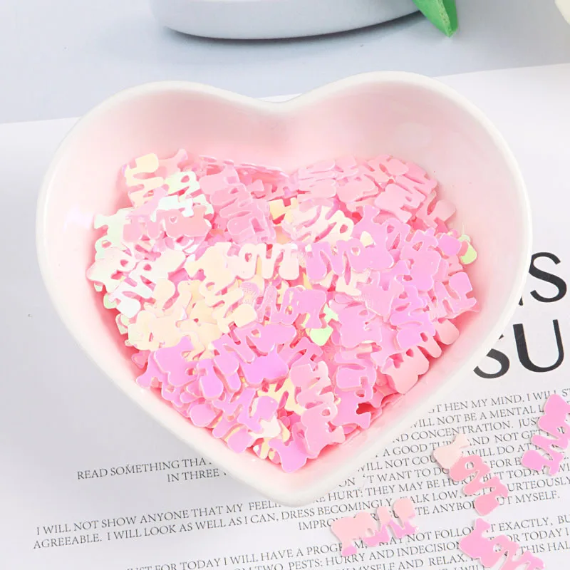 LC/Letter LOVE sequins/15 грамм блестки ПВХ плоские для DIY Изготовление карточек цветная коллекция